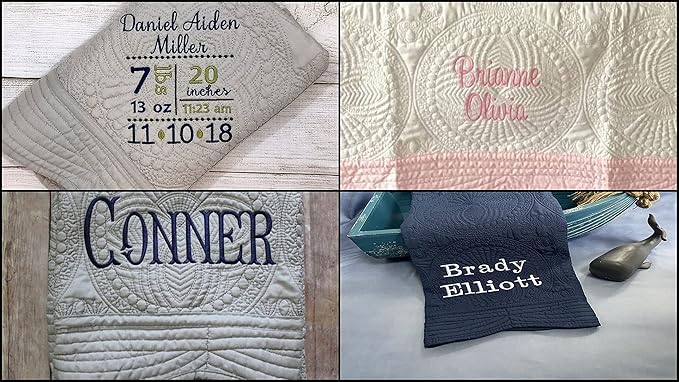 Personalized Baby Quilt Baby Blankets Monogrammed Blankets for Kids Baby Blankets for Boys Girls Embroidered Baby Gifts Christening Baptism