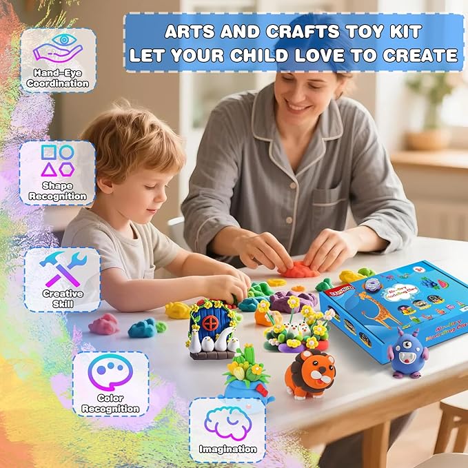 ifergoo Modeling Clay - 24 Colors Air Dry Clay, DIY Magic Clay with Tools and Munuals, Kids Toys Set for Boys and Girls