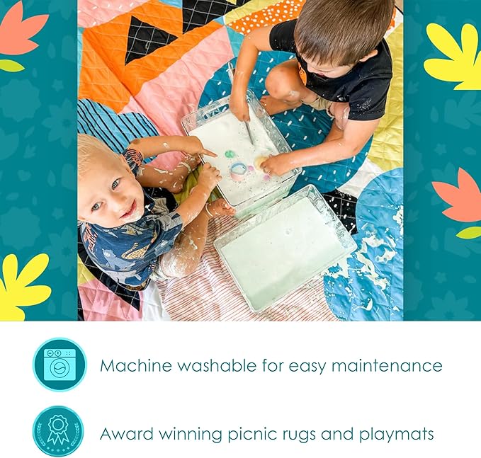 Jumbo Picnic Rug, Large Picnic Mat, 6'7" x 6'7", Outdoor Waterproof Picnic Blanket Beach Mat, Foldable & Waterproof, Picnic Blankets Ideal for Beach & Park, Outdoor Blanket, Happy Now