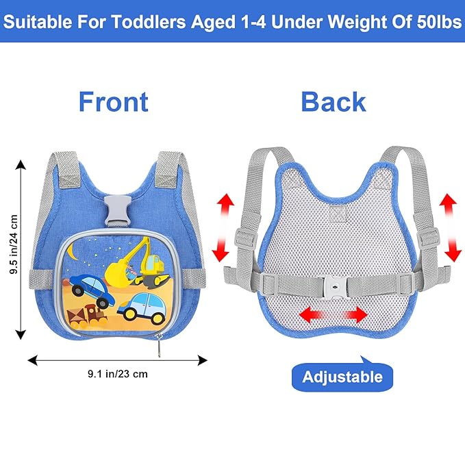 Accmor Toddler Harness Leash + Reflective Anti Lost Wrist Link, Cute Car Kids Back Pack with Hand Strap Collapsible Child Walking Restraint Belt Tether Hold Baby Boys Close For Outdoor Travel