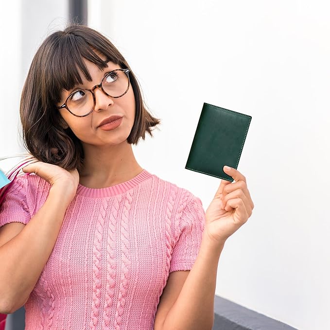 HIFA Leather Passport Holder, Handmade Passport Cover with Card and Ticket Slot - Genuine Leather, Elegant Design, Easy Access - Passport Case, Passport Wallet, Passport Holder