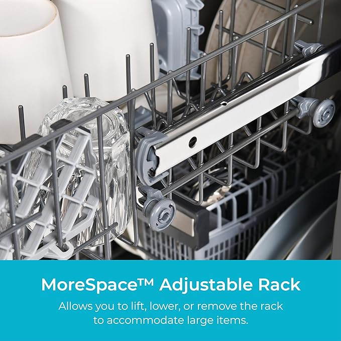 Kenmore 18" Built-in Stainless Steel Tub Dishwasher EasyFlex 3rd, SmartWash, UltraWash Plus, TurboDry, MoreSpace Adjustable Rack, Energy Star Certified, White