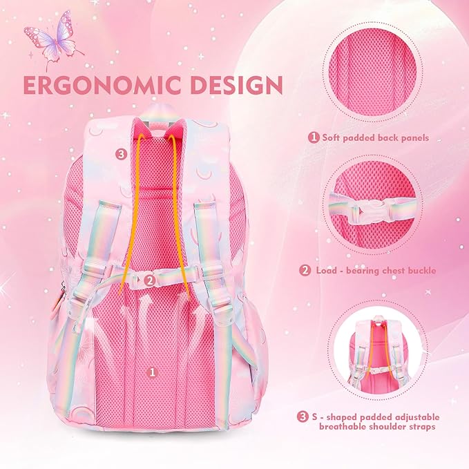 Aesthetic Kawaii Rainbow Backpack