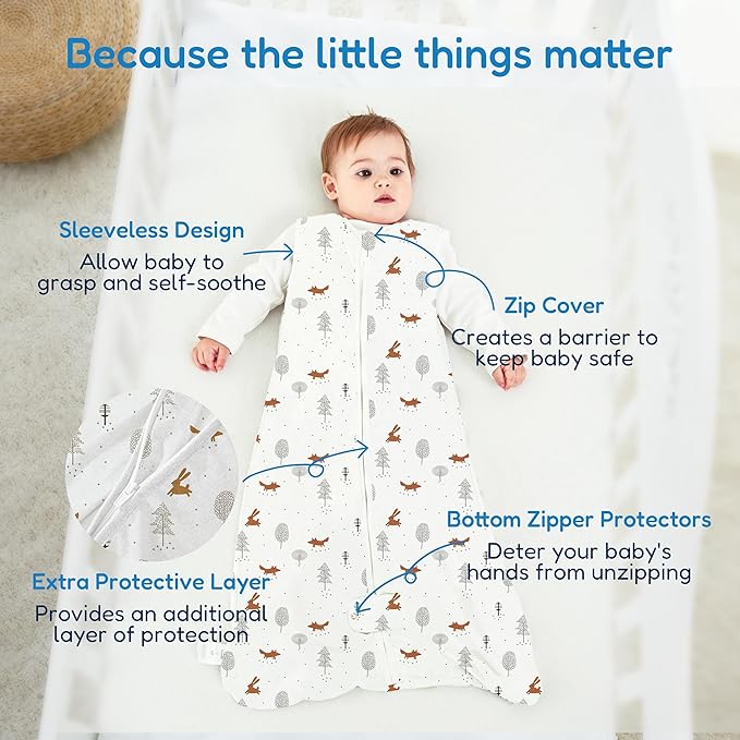 TotAha Sleep Sack 3-6 months, Buttery Soft Swaddle Transition Wearable Blanket Baby Sleeping Bag for Girl Boy,3 Pack 0.5 TOG