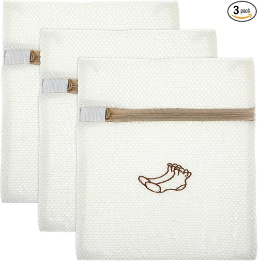 3 PCS Delicate Laundry Bag, Mesh Bags With Zipper for Socks, Underwear, Baby Clothes, Swimsuit - Small Durable Embroidery Bag, Travel Clothing Storage