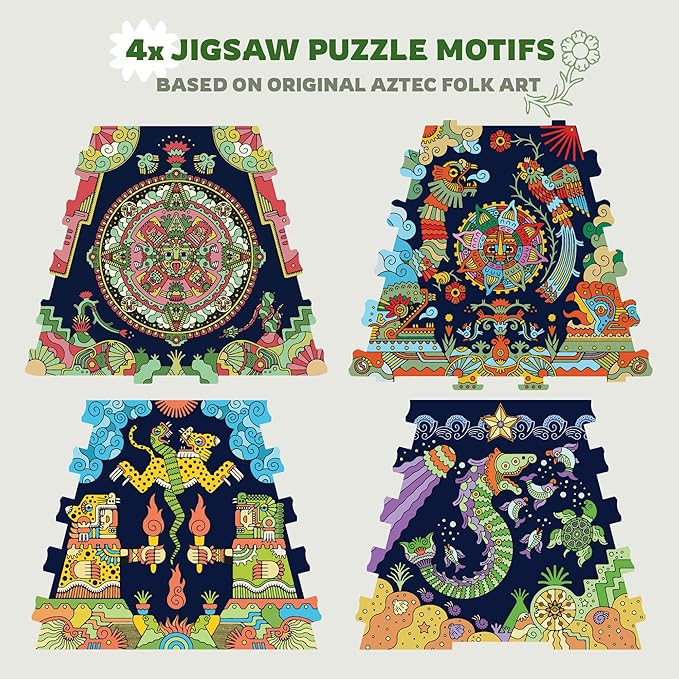 iDventure Cluepuzzle Expansion The Aztec Realms | Wooden Puzzle with 200+ Pieces | Escape Room Game | Gift Box | 4 Designs | Puzzle Size 20x12 cm | Wooden Puzzles for Adults and 10+ | Gift | Hobby