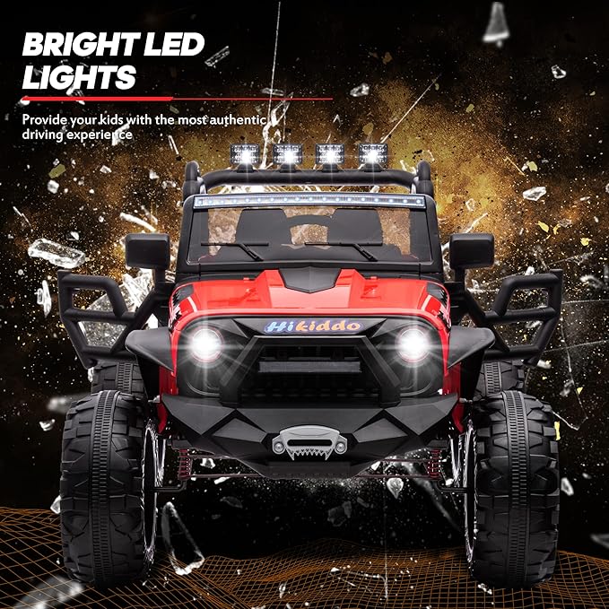 24V 9Ah Ride on Toy for Big Kids, 4WD 2 Seater Ride on Car Truck with Remote Control, 4x200W Motor - Red