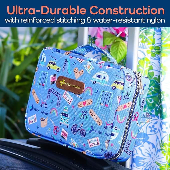 KeepGoing Large Home First Aid Kit for Kids – 270 Pc. for Car, Home, Dorm, & Boat with Latex-Free Bandages – 10 x 7 x 3.5 in. Travel First Aid Kit (Signature)