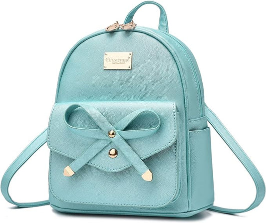 I IHAYNER Girls Bowknot Cute Leather Backpack Mini Backpack Purse for Women