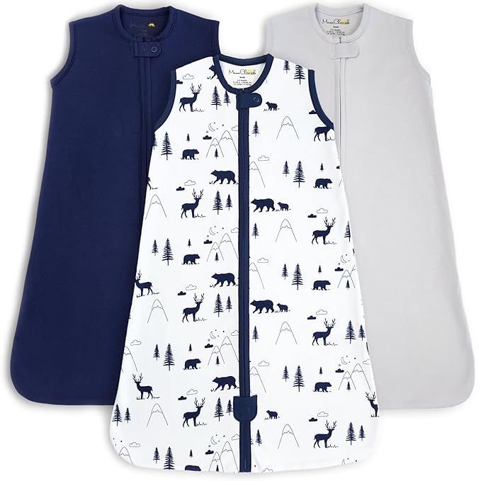 Mama Cheetah Baby Sleep Sack 0.5 TOG, Organic Cotton Baby Wearable Blanket with Two-Way Zipper, Swaddle Transition Baby Sleeping Bag for Newborn Infant Toddler Boy Girl, 0-3 Month