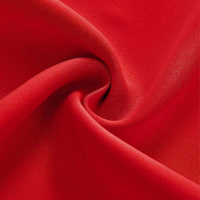 Joydeco Blackout Curtains 96 Inches Long for Bedroom, Thermal Insulated Black Out Curtains 2 Panels Set, Room Darkening Drapes for Living Room Window (W52 x L96 Inch, Red)