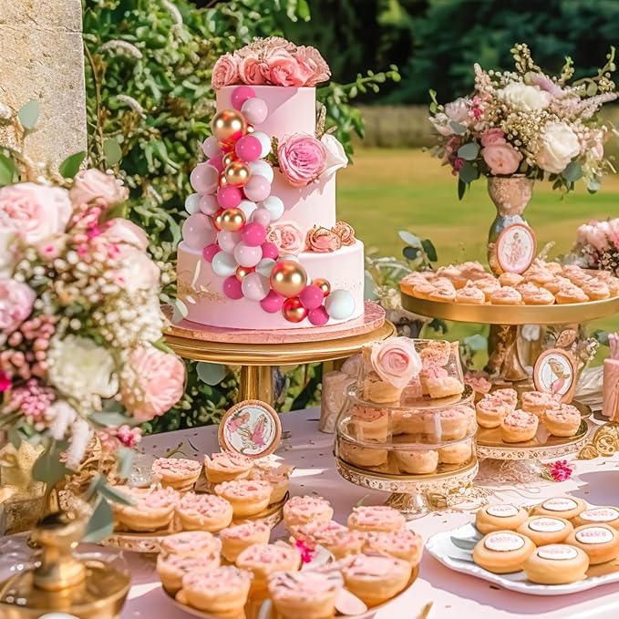 75 Pieces Cake Balls Topper Decorations Foam Cupcake Topper Mini Balloon Cake Topper Balls Cake Picks for Cake Deco Birthday Party Wedding（Rose Pink, Pink, Gold, White）