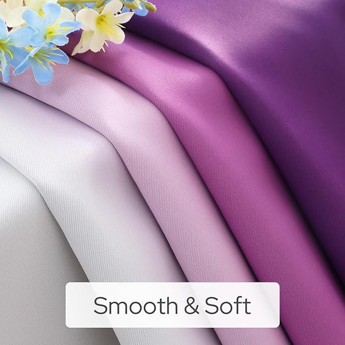 HOMEIDEAS Purple Ombre Blackout Curtains, 52 X 96 Inch Length Gradient Color Room Darkening Curtains with Grommet Thermal Insulated Window Drapes for Living Room, Bedroom, 2 Panels