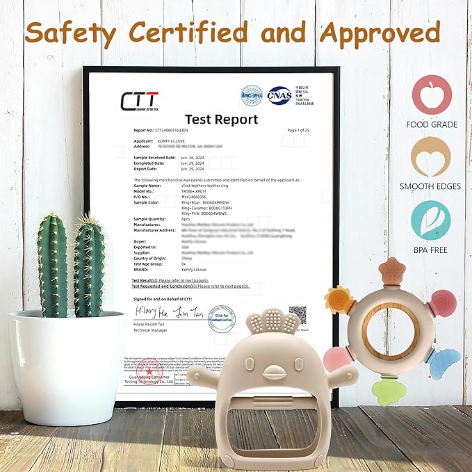 2 Pack Baby Teething Toys for 0-6 & 6-12 Months, Food Grade Silicone Teething Mitten No Drop Teether and Ring Teether, BPA Free, One-Piece, CPC Certified Baby Chew Toys for Sucking Needs