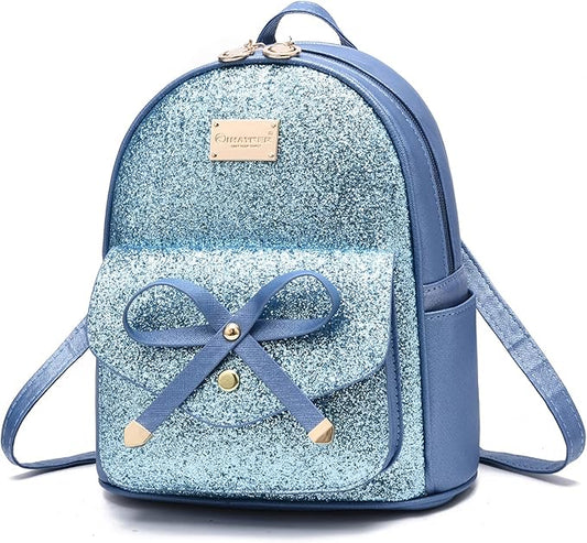 I IHAYNER Girls Bowknot Cute Leather Backpack Mini Backpack Purse for Women