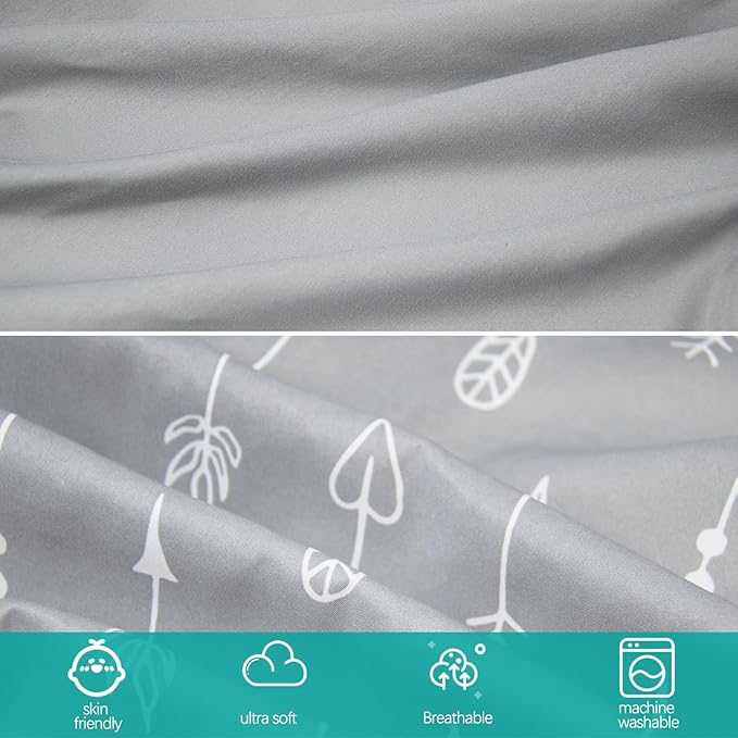 4-Pack Fitted Mini Crib Sheets for Boys and Girls - Breathable, Soft Microfiber Baby Sheets in Grey and Pink