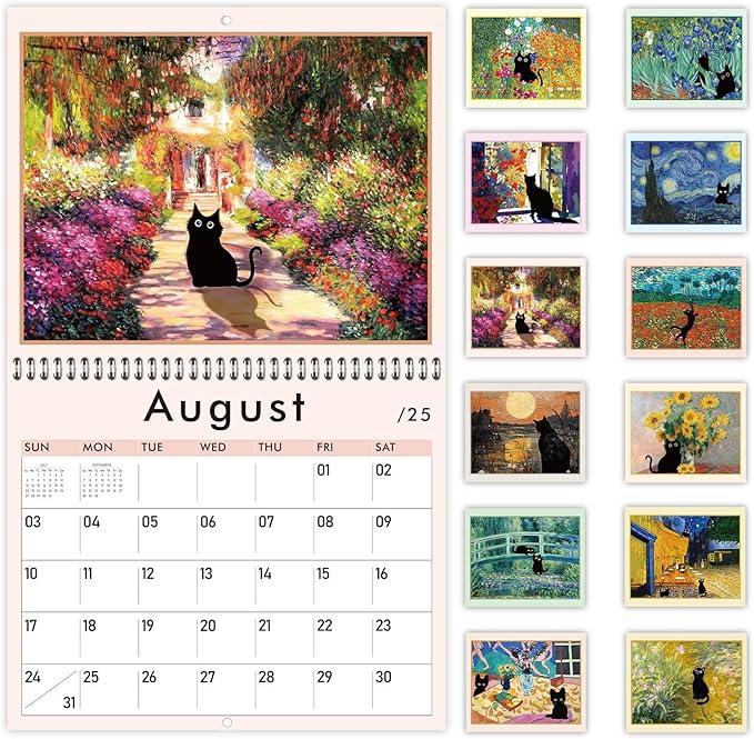 GuassLee Cat Wall Calendar 2025-2026, Vertical Wall Calendar 2025, 19-Months Hanging Art Calendar Jun. 2025 to Dec. 2026, 14" x 23" Monthly Planner Wall with Thick Paper for Office School Home Teacher
