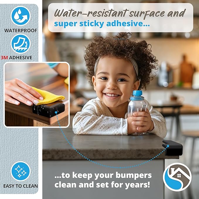 8-Pack Corner Protector Baby To Baby Proof Corners And Edges; Table Corner Covers Baby Safety, Soft Rubber Foam Cushion Corner Guards, Child Proofing Pads, Table Corner Protectors For Furniture, Black