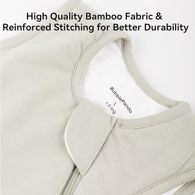 Rayon Made from Bamboo Sleep Sack 0-36 Months 1.0 Tog Ultra Soft Baby Wearable Blanket Toddler Sleeping Sack for Babies (Oat, XXL(24-36M))