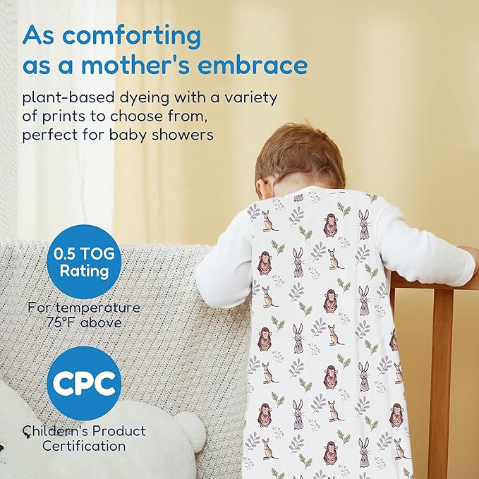 TotAha Sleep Sack 3-6 months, Buttery Soft Swaddle Transition Wearable Blanket Baby Sleeping Bag for Girl Boy,3 Pack 0.5 TOG