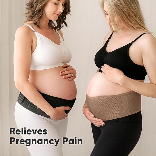 KeaBabies Maternity Belly Bands for Pregnant Women - Soft & Breathable Pregnancy Belly Support Band, Adjustable Maternity Belt for Back, Pelvic Support, Comfortable, Easy to Use (Warm Tan, M/L)