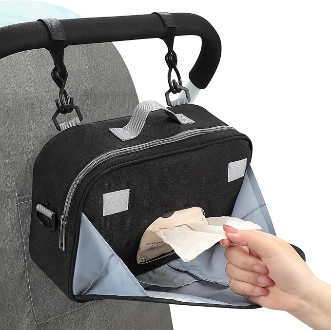 Accmor Stroller Organizer, Universal Stroller Organizer with Insulated Cup Holder Pocket, Dual Purpose Large Capacity Stroller Bag Caddy, Stroller Accessories Fits for Uppababy, Doona, Nuna Strollers