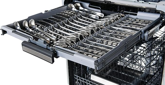 Kenmore Elite 24" Built-in Stainless Steel Tub Dishwasher TotalFlex 3rd, SmartWash, UltraWash, TurboDry, MoreSpace Plus Adjustable Rack, Energy Star Certified, Black