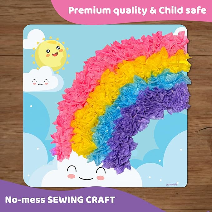 jackinthebox Poke Poke Art – Magical Theme, Mess-Free Fabric Art and Craft, Flower Pressing Kits, Gift for Kids, Girl Gifts, DIY Activity Boy Gift, Toys for Girls and Boys Ages 4 5 6 7 8