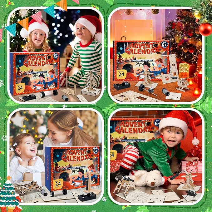 Advent Calendar 2024 Kids Boys - Christmas Advent Calendar Science STEM Kit for Kids - 24 Days of Christmas Countdown Toys Xmas Surprise Gift Christmas Party Favors Kids Teens
