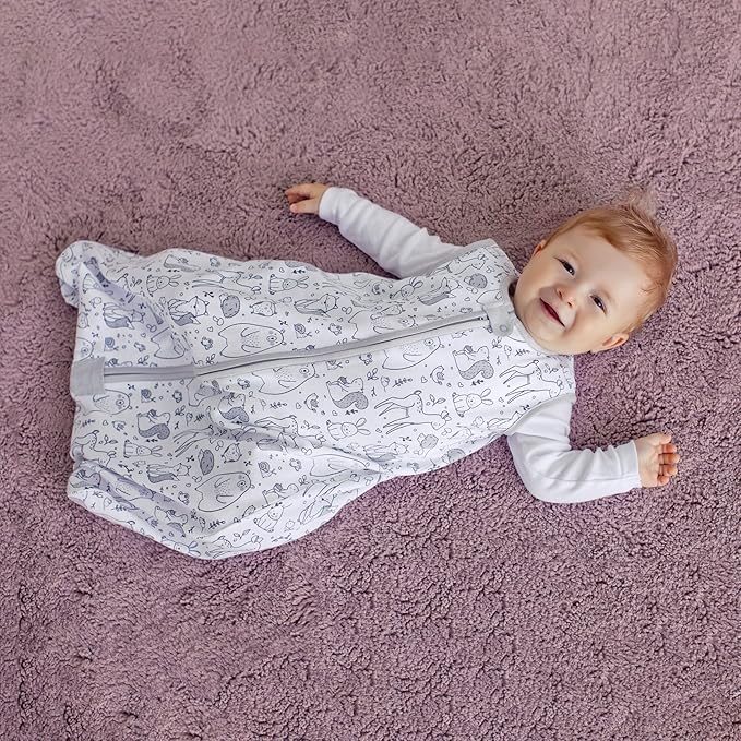 Mama Cheetah Baby Sleep Sack 0.5 TOG, Organic Cotton Baby Wearable Blanket with Two-Way Zipper, Swaddle Transition Baby Sleeping Bag for Newborn Infant Toddler Boy Girl, 12-18 Months