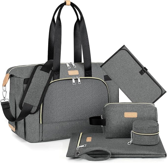 ITIEZY Diaper Bag Tote for Baby - Large Mommy Bag with Portable Changing Pad Pacifier Case, Hospital Bags Travel Baby Bag