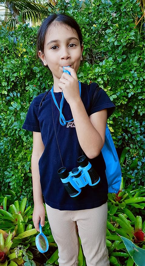 Adventure Kidz - Outdoor Exploration Kit, Children’s Toy Binoculars, Torch, Compass, Whistle, Magnifying Glass, Backpack. Great Kids Gift Set for Camping, Hiking, Educational and Pretend Play.