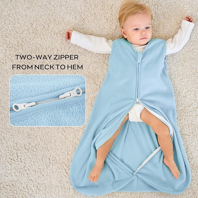 JELLYMONI Fleece Baby Sleep Sack 12-18 Months, 2 Pack 1.5 TOG Baby Wearable Blanket Winter Infant Sleeping sack with 2-Way Zipper, Warm Toddler Sleep Sack