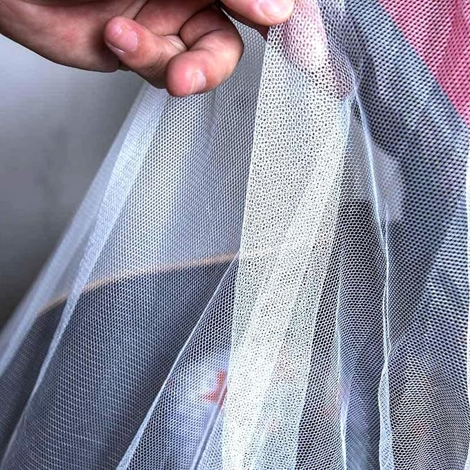 Enovoe Mosquito Net for Stroller and Baby Crib - Durable Mesh Bug Net Cover with Elastic Edge - Fits Strollers, Bassinets, Playards, and Mini Cribs - Travel Essential for Newborns - 63x64-Inch (White)