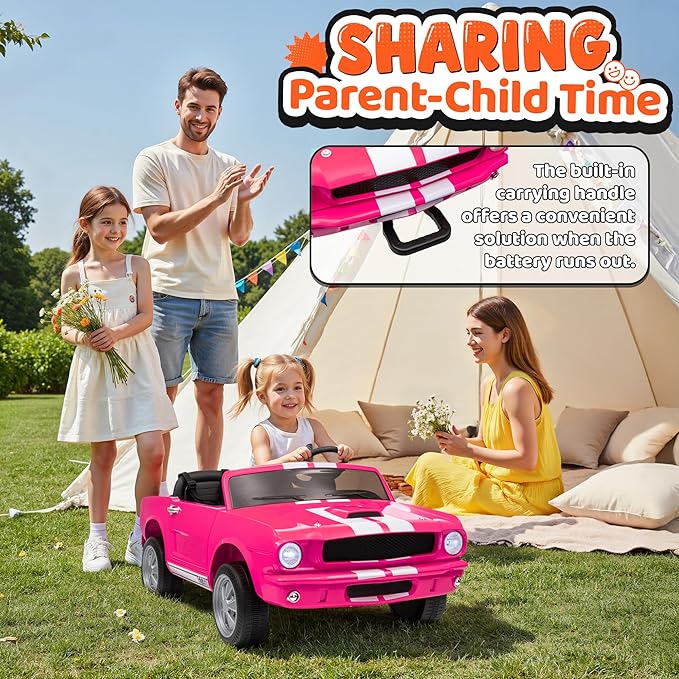 24V 2 Seater Ride on Toys, Licensed Shelby Cobra Kids Power Car Wheeler Ride On Toy w/ 2WD/4WD Switchable, Remote Control, 19" Spacious Seat, 4 Spring Suspension, Music, Bluetooth