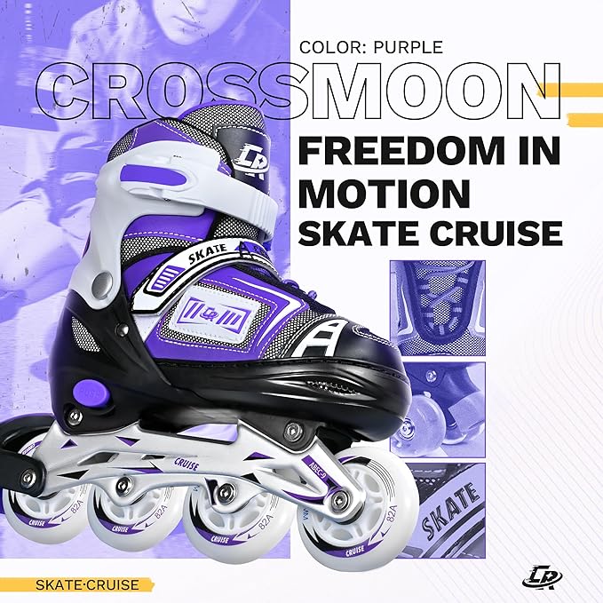 Adjustable Inline Skates for Kids, Teens, and Adults – ABEC-7 Bearings, PU Wheels, Comfortable Fit, for Indoor and Outdoor Skating