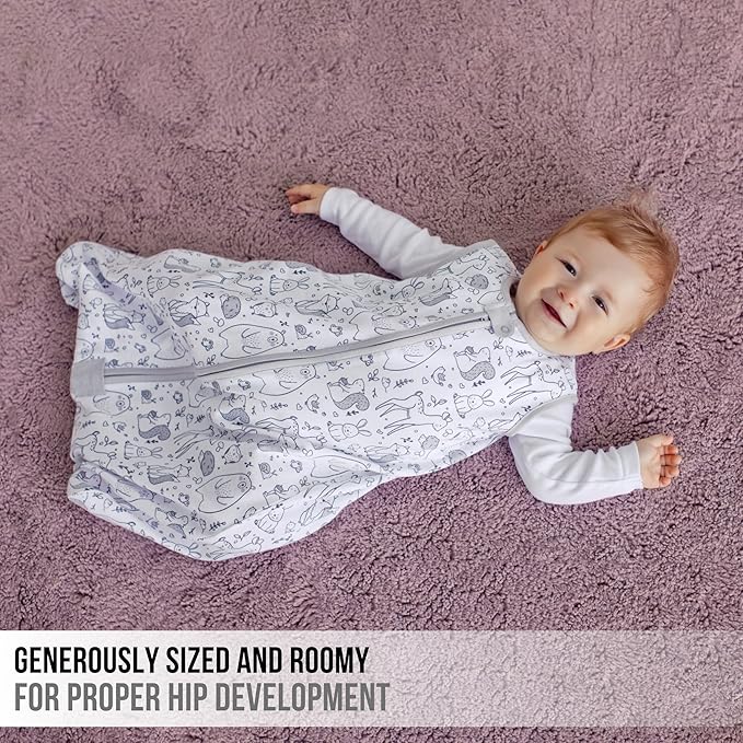 Mama Cheetah Baby Sleep Sack 2.5 TOG, Winter Baby Sleeping Bag with 2-Way Zipper, Organic Cotton Swaddle Transition Wearable Blanket for Boy Girl Infant Toddler, 12-18 Months, 1-Pack