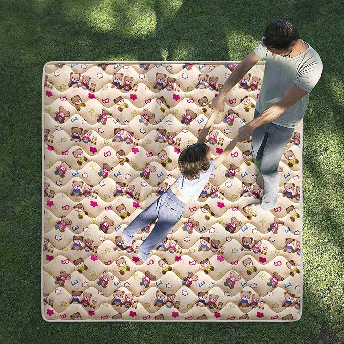 High-Density Foam Baby Play Mat, 47x47 Inches Thicken One-Piece Comfortable and Soft Playmat, Non Slip Machine Washable Floor Mat for Infants, Tapete para Bebes,Toddlers