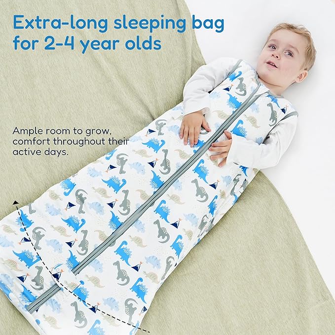 TotAha Toddler Sleep Sack 1.0 TOG for 2T-3T-4T, Premium Soft Wearable Blanket Baby Sleeping Bag with 2-way Safe Zipper for Girl Boy