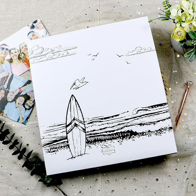 Holoary Travel Photo Album 4x6 500 Photos, Five Pictures Per Page, Large Beach and Vacation Album, Printed Book Cover Travel Design for Honeymoon Memories