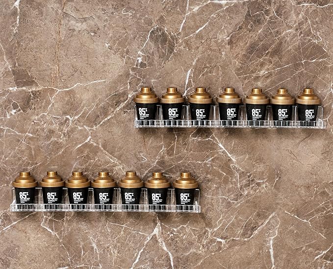 IEEK 6 PCS Acrylic Floating Bookshelf for Kids Room,15 Inch Modern Picture Ledge Display Shelf with Detachable Baffle,Nail Polish Rack Vertical Striped Wall Shelves for Wall Decor and Storage,Clear