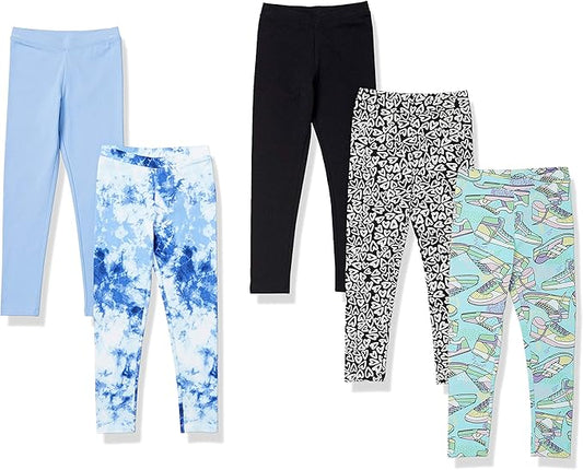 Amazon Essentials Girls and Toddlers' Leggings, Multipacks