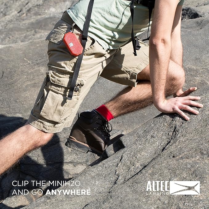 Altec Lansing Mini H2O - Waterproof Bluetooth Speaker, IP67 Certified & Floats in Water, Compact & Portable Speaker for Hiking, Camping, Pool, and Beach,Orange