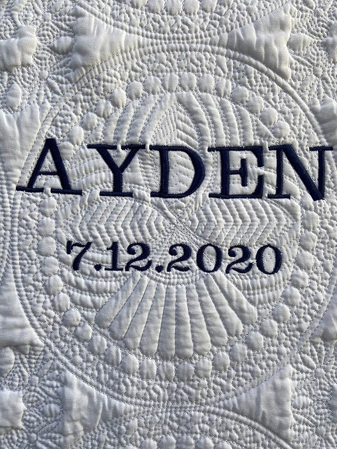 Personalized Baby Blanket Baby Quilt Monogrammed Blankets for Boys and Girls Embroidered Baby Gifts Name and Date